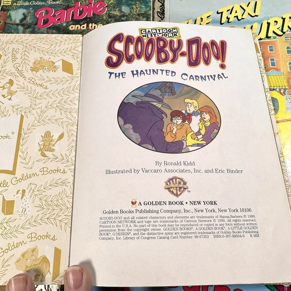 Little Golden Books Lot‎ 4 Poky Little Puppy Scooby Doo Barbie Taxi Kids
